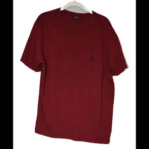 U.S. Polo Assn. Mens Red Cotton T-Shirt Crewneck Short Sleeve Pocket Size Large